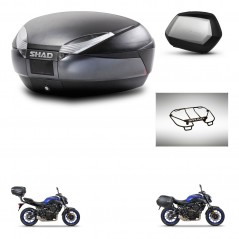 SHAD Maletas laterales + baul trasero parrilla portabultos superior herraje 3p montaje SH48 DARK GREY PREMIUM SC SH35 KIT-272914