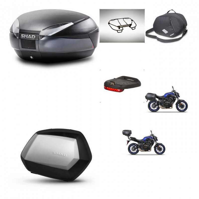 SHAD Maletas laterales + baul trasero accesorios herraje 3p montaje SH48 DARK GREY PREMIUM SC SH35 KIT-272922