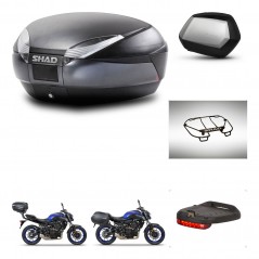 SHAD Maletas laterales + baul trasero accesorios herraje 3p montaje SH48 DARK GREY PREMIUM SC SH35 KIT-272923