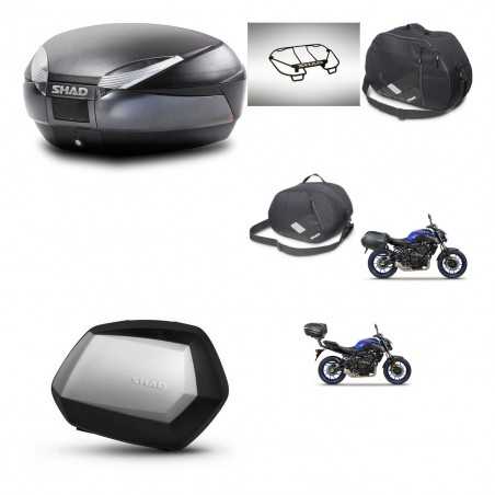 SHAD Maletas laterales + baul trasero accesorios herraje 3p montaje SH48 DARK GREY PREMIUM SC SH35 KIT-272931