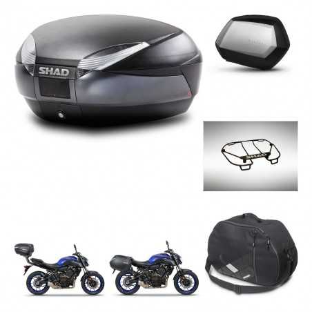 SHAD Maletas laterales + baul trasero accesorios herraje 3p montaje SH48 DARK GREY PREMIUM SC SH35 KIT-272932