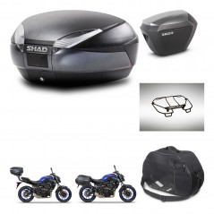SHAD Side cases + rear trunk + accessories + 3p hardware + mounting hardware SH48 DARK GREY PREMIUM SH23 ALU KIT-272933