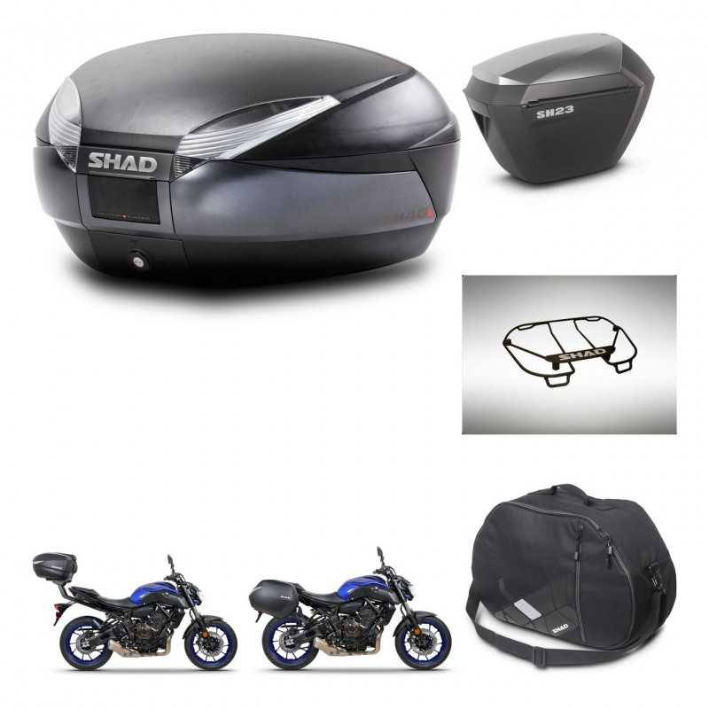 SHAD Side cases + rear trunk + accessories + 3p hardware + mounting hardware SH48 DARK GREY PREMIUM SH23 ALU KIT-272933