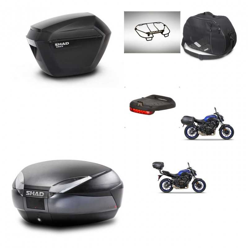 SHAD Baul trasero + maletas laterales accesorios herraje 3p montaje SH23 SH48 DARK GREY PREMIUM KIT-272936