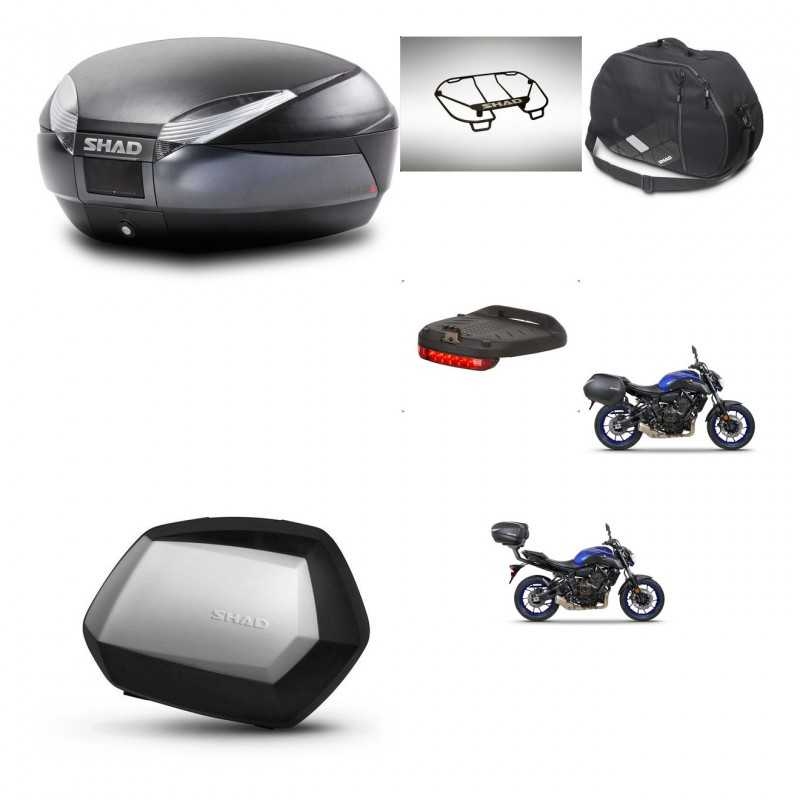 SHAD Maletas laterales + baul trasero accesorios herraje 3p montaje SH48 DARK GREY PREMIUM SC SH35 KIT-272941