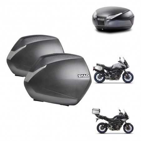 SHAD Baul trasero + maletas laterales herraje 3p montaje SH36 SH 36 SH48 DARK GREY PREMIUM KIT-272944