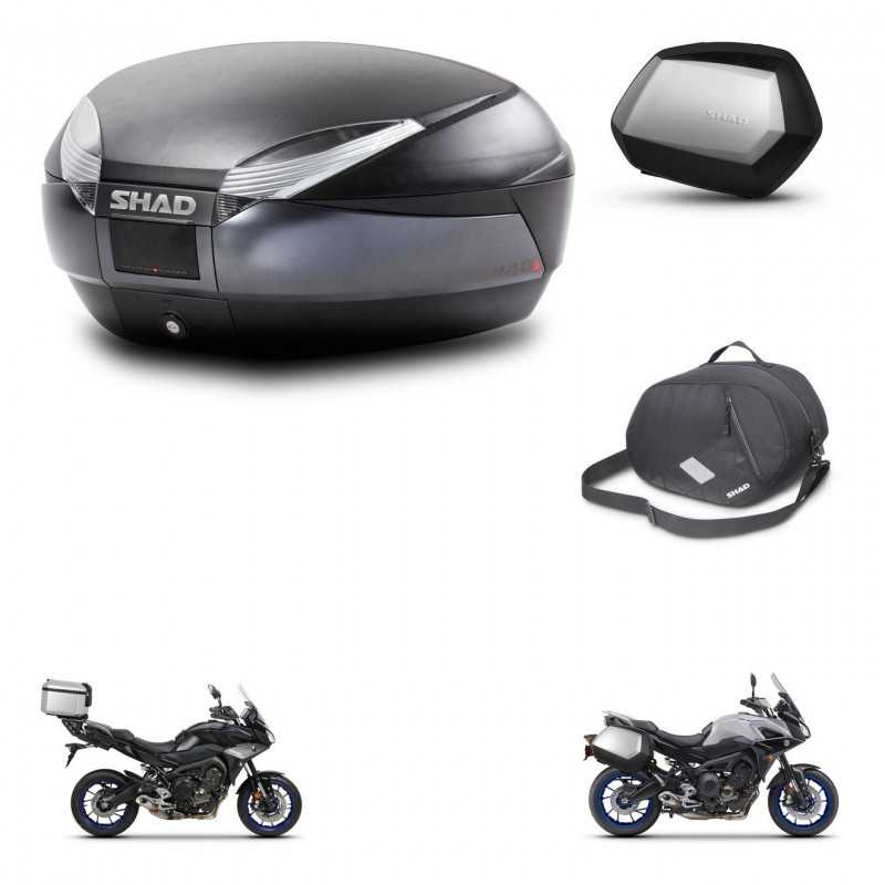SHAD Side cases + rear trunk + inner bag + 3p hardware + mounting hardware SH48 DARK GREY PREMIUM SC SH35 PREMIUM KIT-272949