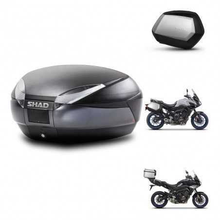 SHAD Maletas laterales + baul trasero herraje 3p montaje SH48 DARK GREY PREMIUM SC SH35 KIT-272950