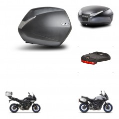 SHAD Baul trasero + maletas laterales luz de freno herraje 3p montaje SH36 SH 36 SH48 DARK GREY PREMIUM KIT-272953