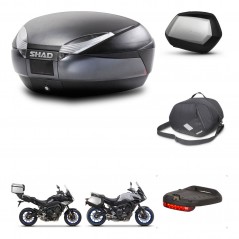 SHAD Maletas laterales + baul trasero accesorios herraje 3p montaje SH48 DARK GREY PREMIUM SC SH35 KIT-272958