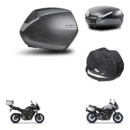 SHAD Baul trasero + maletas laterales bolsa interna herraje 3p montaje SH36 SH 36 SH48 DARK GREY PREMIUM KIT-272962