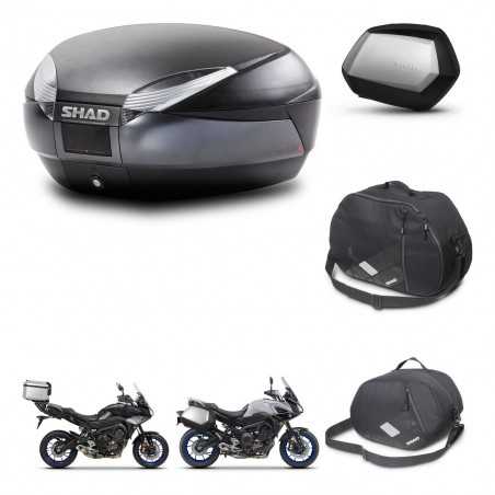 SHAD Maletas laterales + baul trasero accesorios herraje 3p montaje SH48 DARK GREY PREMIUM SC SH35 KIT-272967
