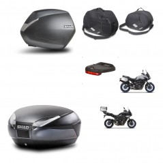 SHAD Baul trasero + maletas laterales accesorios herraje 3p montaje SH36 SH 36 SH48 DARK GREY PREMIUM KIT-272970