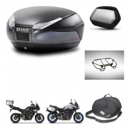 SHAD Maletas laterales + baul trasero accesorios herraje 3p montaje SH48 DARK GREY PREMIUM SC SH35 KIT-272985