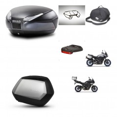 SHAD Maletas laterales + baul trasero accesorios herraje 3p montaje SH48 DARK GREY PREMIUM SC SH35 KIT-272994