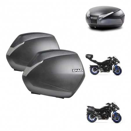SHAD Baul trasero + maletas laterales herraje montaje 3p SH36 SH 36 SH48 DARK GREY PREMIUM KIT-273016
