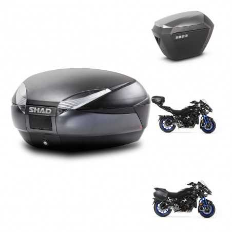 SHAD Side cases + rear trunk + mounting hardware + 3p hardware SH48 DARK GREY PREMIUM SH23 ALU KIT-273023