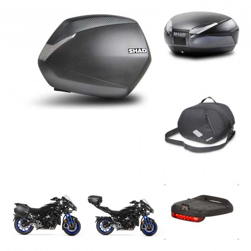 SHAD Baul trasero + maletas laterales accesorios herraje montaje 3p SH36 SH 36 SH48 DARK GREY PREMIUM KIT-273024