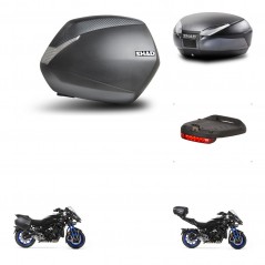 SHAD Baul trasero + maletas laterales luz de freno herraje montaje 3p SH36 SH 36 SH48 DARK GREY PREMIUM KIT-273025