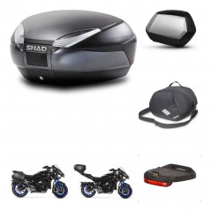 SHAD Maletas laterales + baul trasero accesorios herraje montaje 3p SH48 DARK GREY PREMIUM SC SH35 KIT-273030