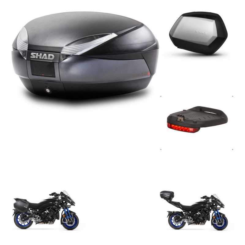 SHAD Side cases + rear trunk + brake light + mounting hardware + 3p hardware SH48 DARK GREY PREMIUM SC SH35 PREMIUM KIT-273031