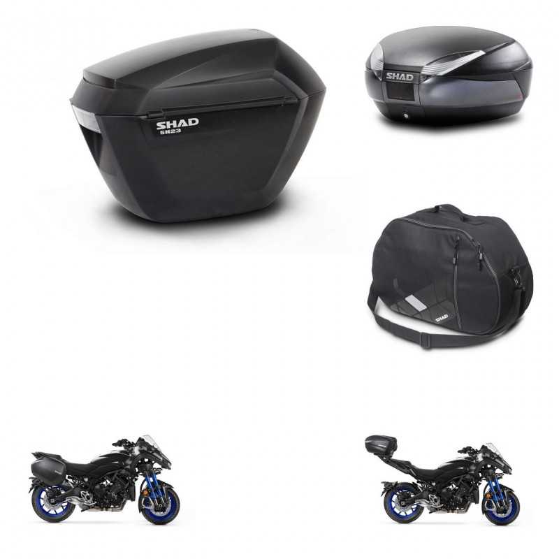SHAD Rear trunk + side cases + internal bag + mounting hardware + 3p hardware SH23 SH48 DARK GREY PREMIUM KIT-273035