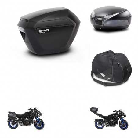 SHAD Baul trasero + maletas laterales bolsa interna herraje montaje 3p SH23 SH48 DARK GREY PREMIUM KIT-273035