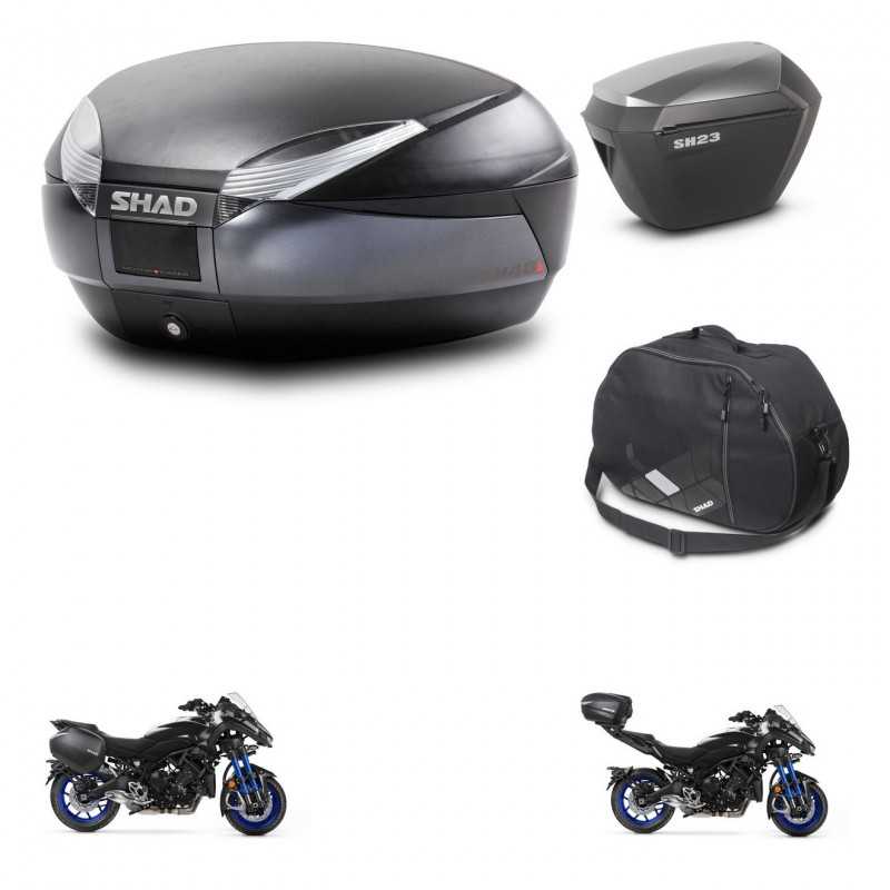 SHAD Side cases + rear trunk + inner bag + mounting hardware + 3p hardware SH48 DARK GREY PREMIUM SH23 ALU KIT-273041