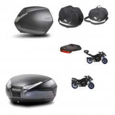 SHAD Rear trunk + side cases + accessories + mounting hardware + 3p hardware SH36 SH 36 SH48 DARK GREY PREMIUM KIT-273042