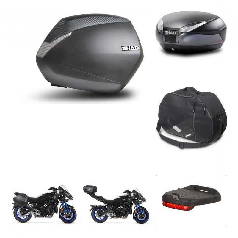 SHAD Baul trasero + maletas laterales accesorios herraje montaje 3p SH36 SH 36 SH48 DARK GREY PREMIUM KIT-273043