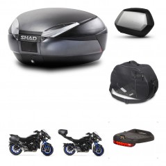 SHAD Maletas laterales + baul trasero accesorios herraje montaje 3p SH48 DARK GREY PREMIUM SC SH35 KIT-273049