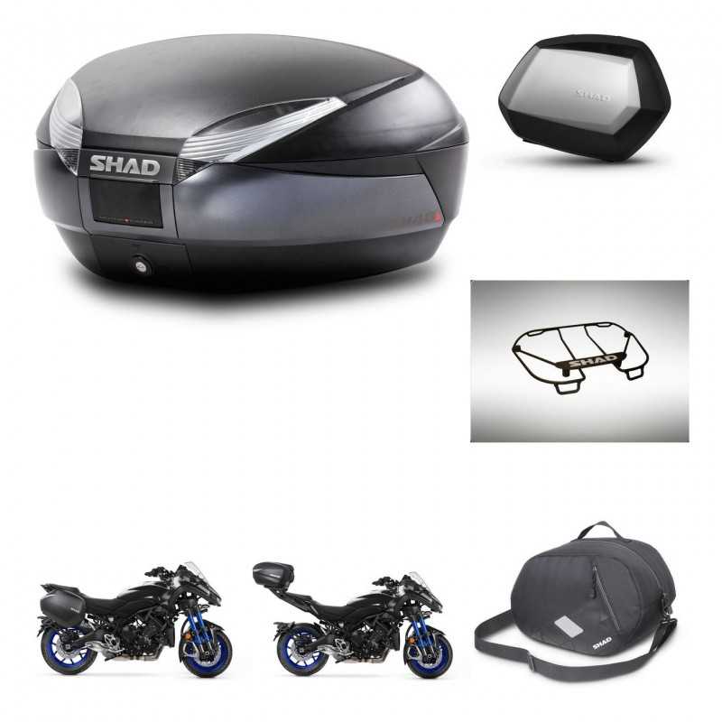 SHAD Maletas laterales + baul trasero accesorios herraje montaje 3p SH48 DARK GREY PREMIUM SC SH35 KIT-273057