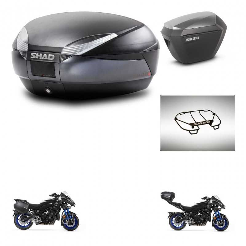 SHAD Side cases + rear trunk + upper rack rack + mounting hardware + 3p hardware SH48 DARK GREY PREMIUM SH23 ALU KIT-273059