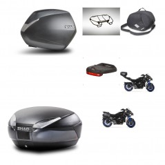 SHAD Baul trasero + maletas laterales accesorios herraje montaje 3p SH36 SH 36 SH48 DARK GREY PREMIUM KIT-273060