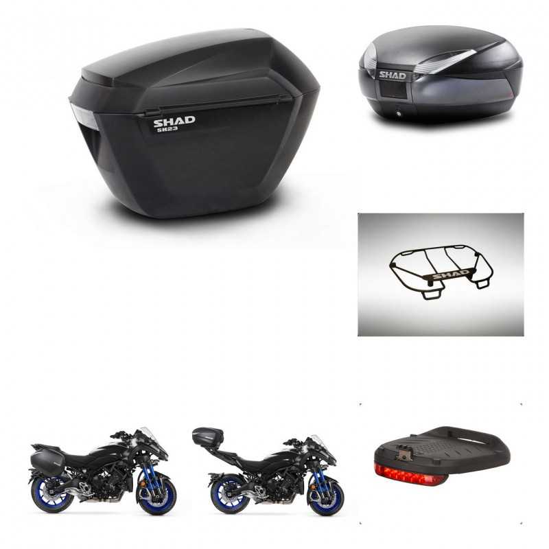 SHAD Rear trunk + side cases + accessories + mounting hardware + 3p hardware SH23 SH48 DARK GREY PREMIUM KIT-273062