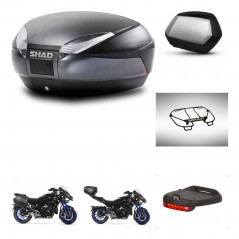 SHAD Maletas laterales + baul trasero accesorios herraje montaje 3p SH48 DARK GREY PREMIUM SC SH35 KIT-273067