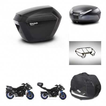 SHAD Baul trasero + maletas laterales accesorios herraje montaje 3p SH23 SH48 DARK GREY PREMIUM KIT-273071