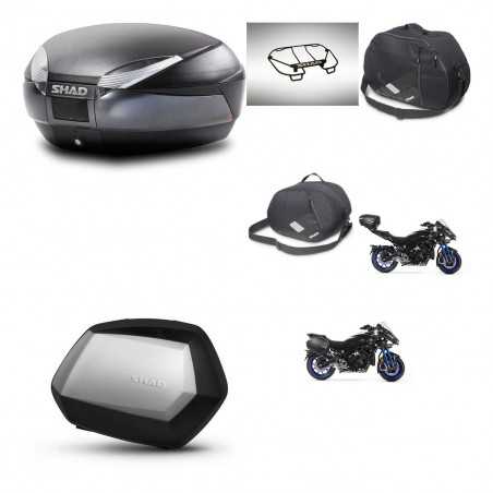 SHAD Maletas laterales + baul trasero accesorios herraje montaje 3p SH48 DARK GREY PREMIUM SC SH35 KIT-273075