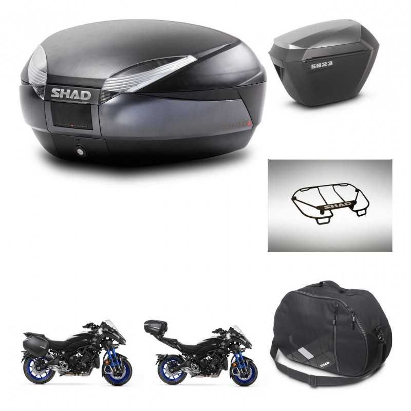 SHAD Side cases + rear trunk + accessories + mounting hardware + 3p hardware SH48 DARK GREY PREMIUM SH23 ALU KIT-273077