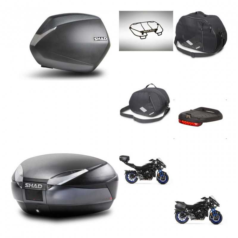 SHAD Baul trasero + maletas laterales accesorios herraje montaje 3p SH36 SH 36 SH48 DARK GREY PREMIUM KIT-273078