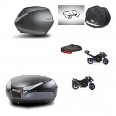 SHAD Baul trasero + maletas laterales accesorios herraje montaje 3p SH36 SH 36 SH48 DARK GREY PREMIUM KIT-273079