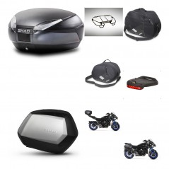 SHAD Maletas laterales + baul trasero accesorios herraje montaje 3p SH48 DARK GREY PREMIUM SC SH35 KIT-273084