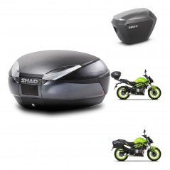 SHAD Side cases + rear trunk + mounting hardware + 3p hardware SH48 DARK GREY PREMIUM SH23 ALU KIT-273095