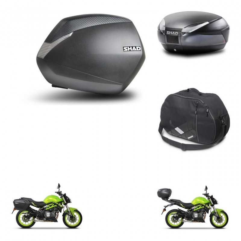 SHAD Rear trunk + side cases + internal bag + mounting hardware + 3p hardware SH36 SH 36 SH48 DARK GREY PREMIUM KIT-273106