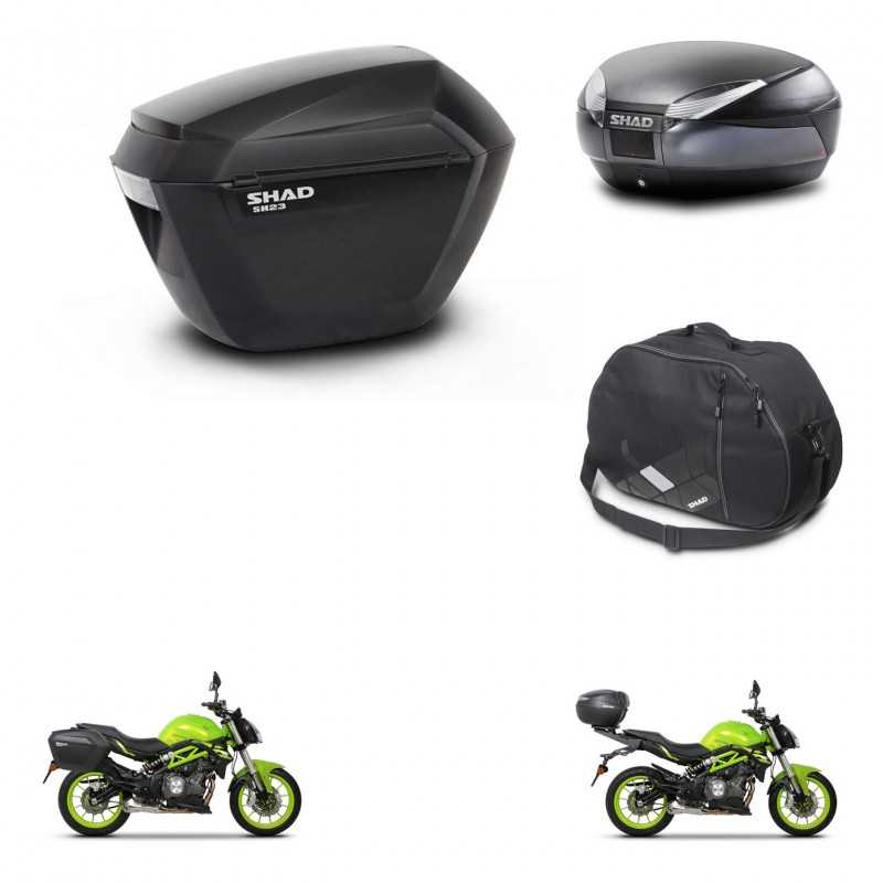 SHAD Rear trunk + side cases + internal bag + mounting hardware + 3p hardware SH23 SH48 DARK GREY PREMIUM KIT-273107