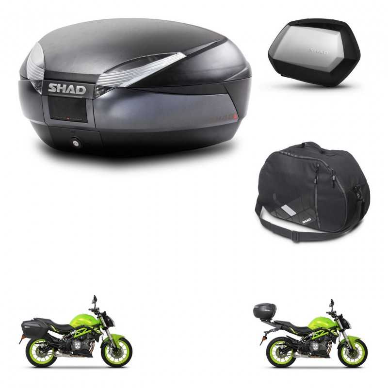 SHAD Side cases + rear trunk + inner bag + mounting hardware + 3p hardware SH48 DARK GREY PREMIUM SC SH35 PREMIUM KIT-273112