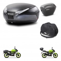 SHAD Side cases + rear trunk + inner bag + mounting hardware + 3p hardware SH48 DARK GREY PREMIUM SH23 ALU KIT-273113