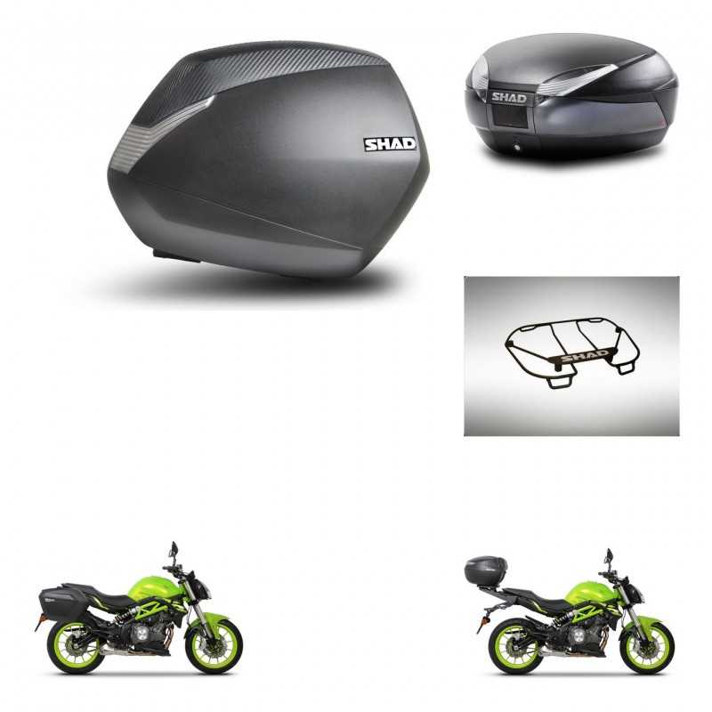 SHAD Rear trunk + side cases + upper rack rack + mounting hardware + 3p hardware SH36 SH 36 SH48 DARK GREY PREMIUM KIT-273124