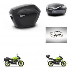 SHAD Rear trunk + side cases + upper rack rack + mounting hardware + 3p hardware SH23 SH48 DARK GREY PREMIUM KIT-273125