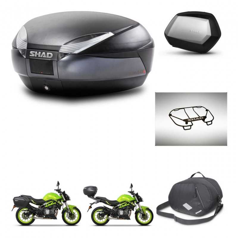 SHAD Maletas laterales + baul trasero accesorios herraje montaje 3p SH48 DARK GREY PREMIUM SC SH35 KIT-273129
